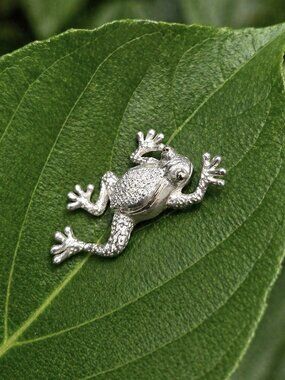 Effy .925 & 18kt Diamond Frog Pendant`